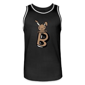 Bunny Letter B Like Bunny Big Alphabet Learning - Men's Basketball Jersey - black/white - Front - AI Model Male 185 dark (185cm)