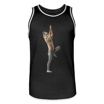 Fuchs - Männer Basketball-Trikot - Schwarz/Weiß - Vorne - AI Model Male 185 dark (185cm)