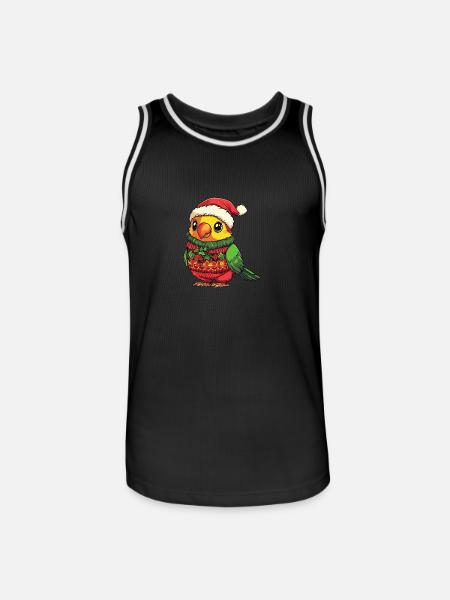 Parrot Christmas Comic - Men's Basketball Jersey - black/white