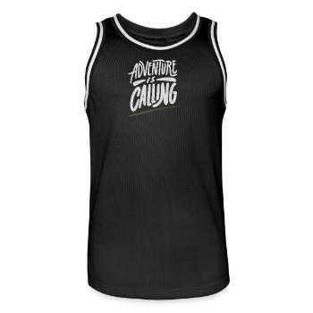 Adventure is calling - Männer Basketball-Trikot - Schwarz/Weiß - Vorne - AI Model Male 185 dark (185cm)