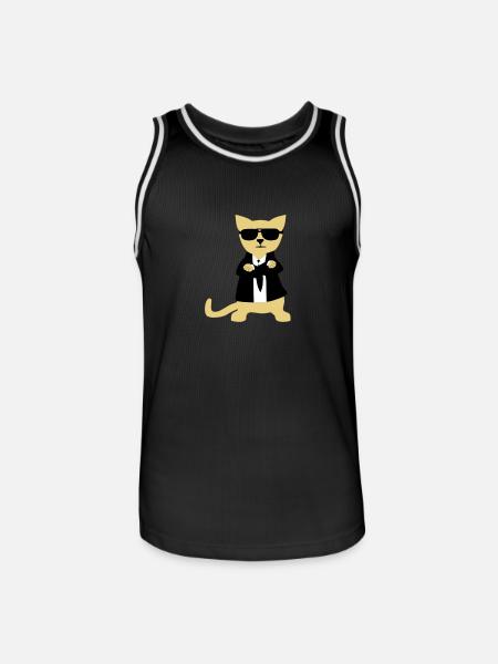Bodyguard Cat - Men's Basketball Jersey - black/white