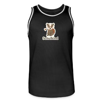 Schulkind - Männer Basketball-Trikot - Schwarz/Weiß - Vorne - AI Model Male 185 dark (185cm)