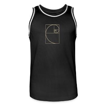 Golden Ratio – Mathematical Aesthetics to Wear - Men's Basketball Jersey - black/white - Front - AI Model Male 185 dark (185cm)