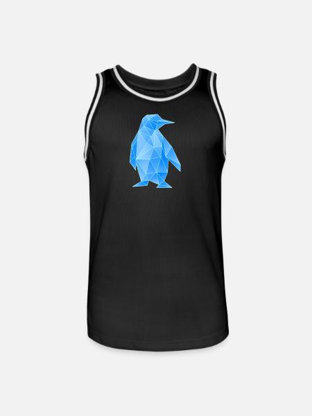Diamond Penguin Geometric Design - Men's Basketball Jersey - black/white