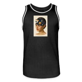 Astronomy Mind - Männer Basketball-Trikot - Schwarz/Weiß - Vorne - AI Model Male 185 dark (185cm)