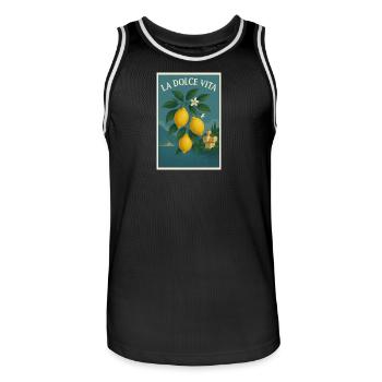 La Dolce Vita - Männer Basketball-Trikot - Schwarz/Weiß - Vorne - AI Model Male 185 dark (185cm)