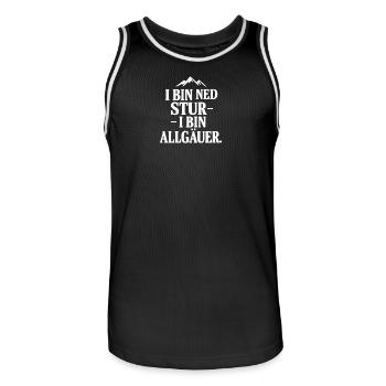 Allgäu dialect pride - Men's Basketball Jersey - black/white - Front - AI Model Male 185 dark (185cm)