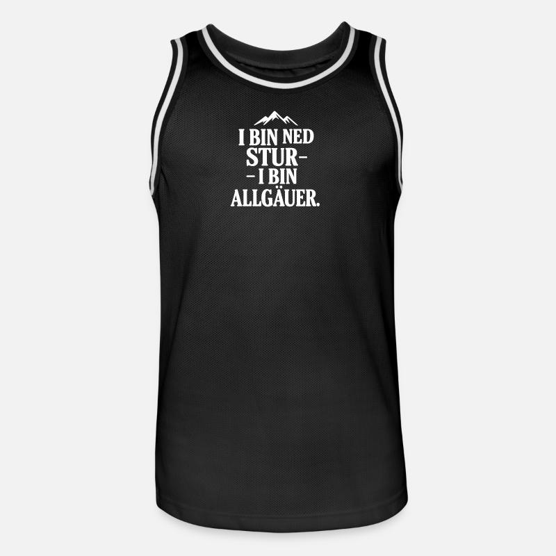 Fierté du dialecte de l’Allgäu - Maillot de basket Homme - noir/blanc