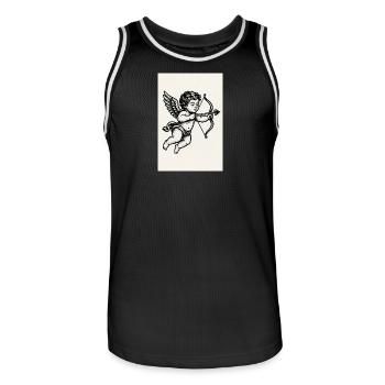 Engel - Männer Basketball-Trikot - Schwarz/Weiß - Vorne - AI Model Male 185 dark (185cm)