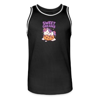 Sweet Dreams Cookie Licorne - Maillot de basket Homme - noir/blanc - Devant - AI Model Male 185 dark (185cm)