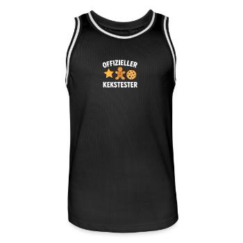 Offizieller Kekstester lustiges Motiv Weihnachten - Männer Basketball-Trikot - Schwarz/Weiß - Vorne - AI Model Male 185 dark (185cm)