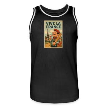 Vive La France Vintage  - Maillot de basket Homme - noir/blanc - Devant - AI Model Male 185 dark (185cm)