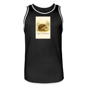 Little Spine Hero - Men's Basketball Jersey - black/white - Front - AI Model Male 185 dark (185cm)