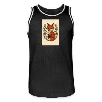 Großer Fuchs - Männer Basketball-Trikot - Schwarz/Weiß - Vorne - AI Model Male 185 dark (185cm)