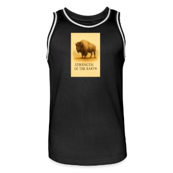 Strength of the Earth Bison - Men's Basketball Jersey - black/white - Front - AI Model Male 185 dark (185cm)