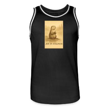 Joie en silence Méditation Animal - Maillot de basket Homme - noir/blanc - Devant - AI Model Male 185 dark (185cm)