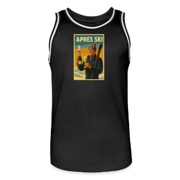 Affiche de célébration vintage après ski - Maillot de basket Homme - noir/blanc - Devant - AI Model Male 185 dark (185cm)