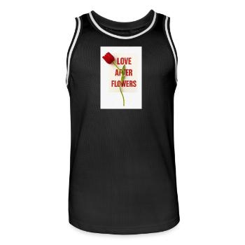 Love After Flowers Tulpenpoetik - Männer Basketball-Trikot - Schwarz/Weiß - Vorne - AI Model Male 185 dark (185cm)