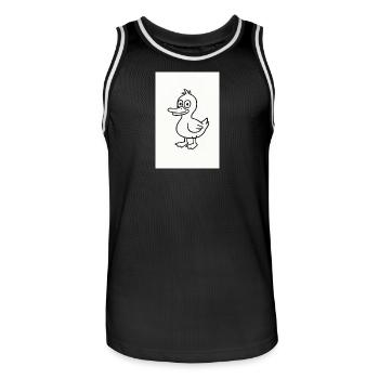 Verspielte Enten-Linien-Skizze - Männer Basketball-Trikot - Schwarz/Weiß - Vorne - AI Model Male 185 dark (185cm)