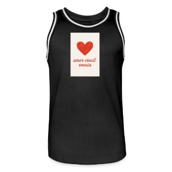 L’amour triomphe : Amor Vincit Omnia - Maillot de basket Homme - noir/blanc - Devant - AI Model Male 185 dark (185cm)