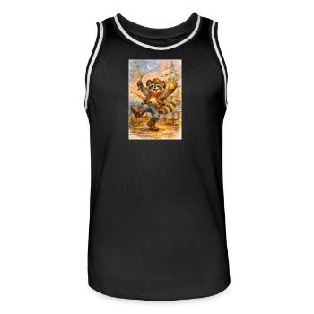 Raccoon cowboy with firefly jar - Men's Basketball Jersey - black/white - Front - AI Model Male 185 dark (185cm)