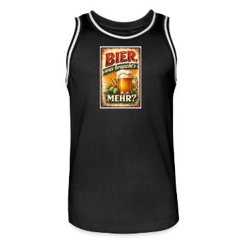 Bier, was braucht's Mehr? - Männer Basketball-Trikot - Schwarz/Weiß - Vorne - AI Model Male 185 dark (185cm)