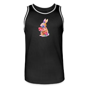 Cœur de lapin mignon - Maillot de basket Homme - noir/blanc - Devant - AI Model Male 185 dark (185cm)