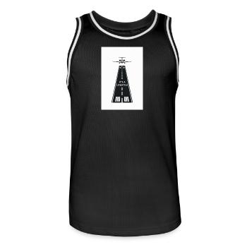 Aviation Runway Design – It’s a Lifestyle - Männer Basketball-Trikot - Schwarz/Weiß - Vorne - AI Model Male 185 dark (185cm)