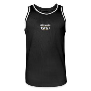 Letzte Nacht in Freiheit JGA - Männer Basketball-Trikot - Schwarz/Weiß - Vorne - AI Model Male 185 dark (185cm)