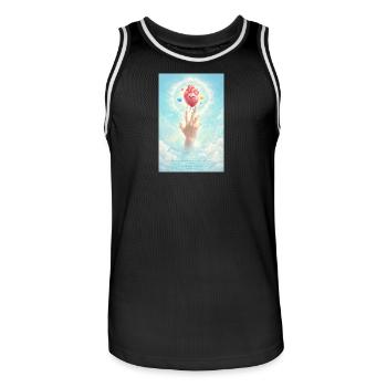 Herzballon im Himmel - Männer Basketball-Trikot - Schwarz/Weiß - Vorne - AI Model Male 185 dark (185cm)