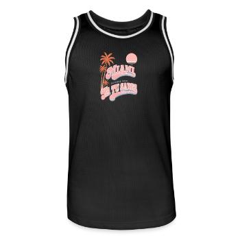Miami Ya Tu Sabes Saumon Retro Palms - Maillot de basket Homme - noir/blanc - Devant - AI Model Male 185 dark (185cm)