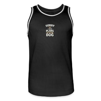 Désolé, j’ai des plans avec mon chien - Maillot de basket Homme - noir/blanc - Devant - AI Model Male 185 dark (185cm)