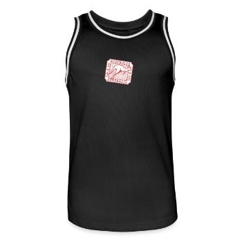 Art timbré de kangourou australien - Maillot de basket Homme - noir/blanc - Devant - AI Model Male 185 dark (185cm)