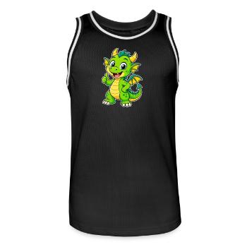 L’ami Dragon Vert - Maillot de basket Homme - noir/blanc - Devant - AI Model Male 185 dark (185cm)