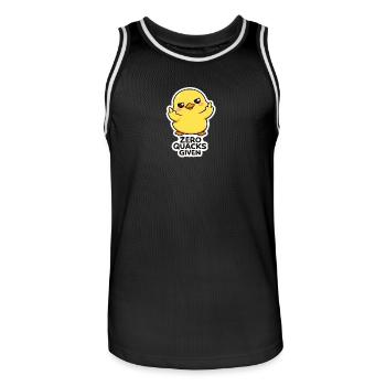 Chick With Attitude Zero Quacks - Men's Basketball Jersey - black/white - Front - AI Model Male 185 dark (185cm)