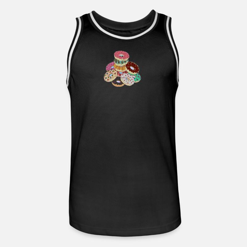 Pyramide de beignets arc-en-ciel - Maillot de basket Homme - noir/blanc