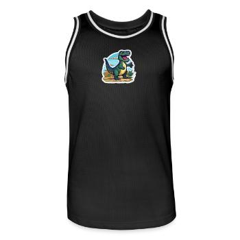 Le Trex Dino est en route - Maillot de basket Homme - noir/blanc - Devant - AI Model Male 185 dark (185cm)