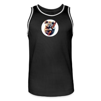 Koala in Polygon Kunst am Ast - Männer Basketball-Trikot - Schwarz/Weiß - Vorne - AI Model Male 185 dark (185cm)