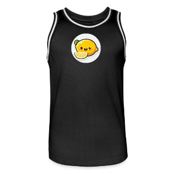 Mignon citron jaune rieur dans le style comique - Maillot de basket Homme - noir/blanc - Devant - AI Model Male 185 dark (185cm)