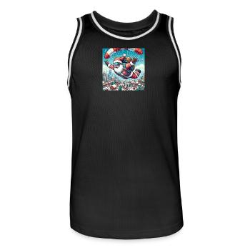 Weihnachts Design 11 - Männer Basketball-Trikot - Schwarz/Weiß - Vorne - AI Model Male 185 dark (185cm)