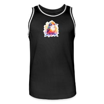 Chemise détaillée Nature d’oiseaux colorés mignons - Maillot de basket Homme - noir/blanc - Devant - AI Model Male 185 dark (185cm)