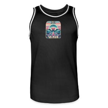 Surfer sur la vague - Maillot de basket Homme - noir/blanc - Devant - AI Model Male 185 dark (185cm)