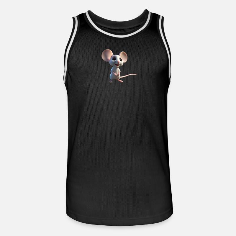 Mouse 2 - Männer Basketball-Trikot - Schwarz/Weiß