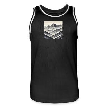 Linienberge der Schatten - Männer Basketball-Trikot - Schwarz/Weiß - Vorne - AI Model Male 185 dark (185cm)