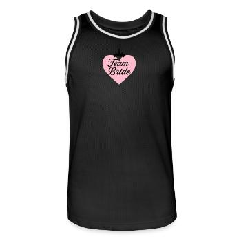 Team Bride – Elegant Bachelor Party Heart Design - Men's Basketball Jersey - black/white - Front - AI Model Male 185 dark (185cm)