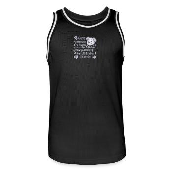 Gute Frauen Hundeliebe und Chaos - Männer Basketball-Trikot - Schwarz/Weiß - Vorne - AI Model Male 185 dark (185cm)