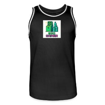 Pixel Eco Gamer Design - Men's Basketball Jersey - black/white - Front - AI Model Male 185 dark (185cm)
