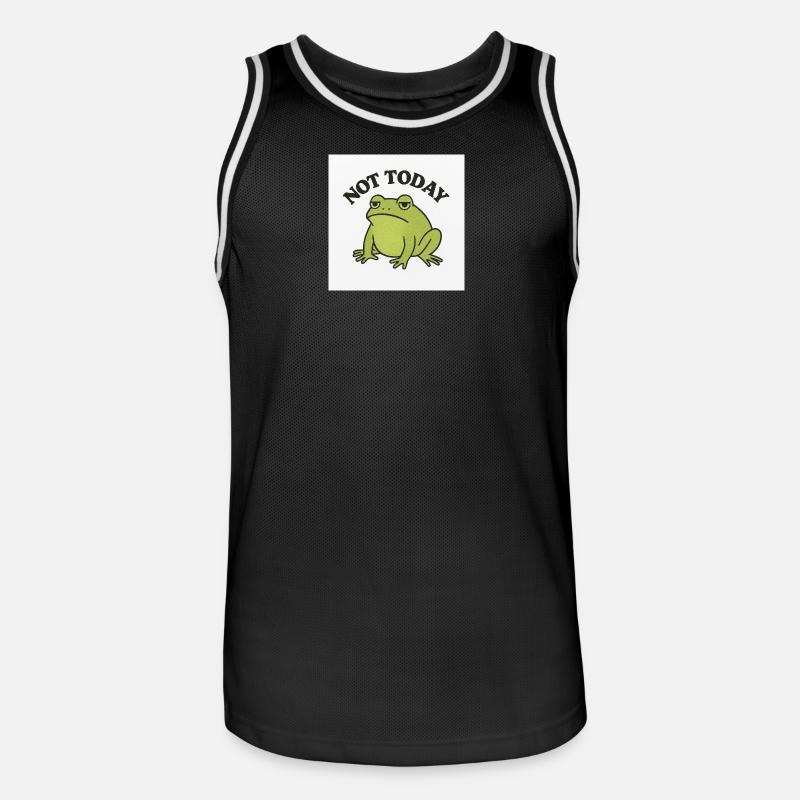 Funny frog with statement text - Men's Basketball Jersey - black/white
