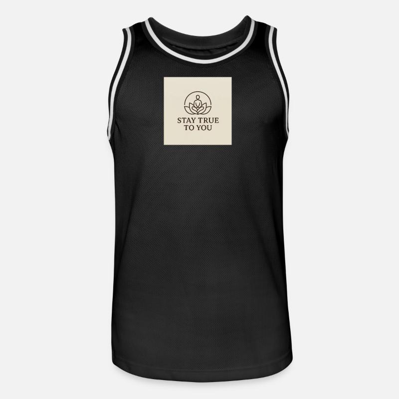 Pleine conscience et équilibre intérieur - Maillot de basket Homme - noir/blanc