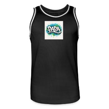 Graffiti Style Dad Illustration - Men's Basketball Jersey - black/white - Front - AI Model Male 185 dark (185cm)